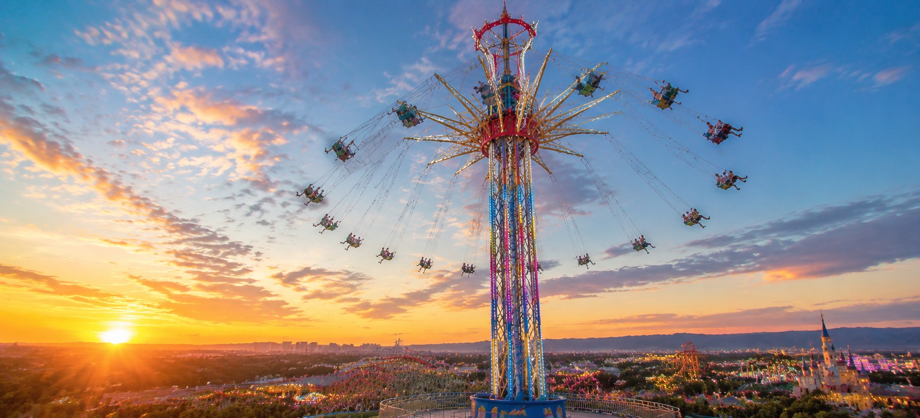 amusement park sky flyer ride foundation