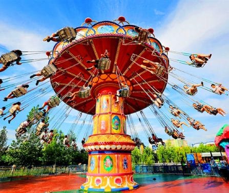 water park slides and splash area